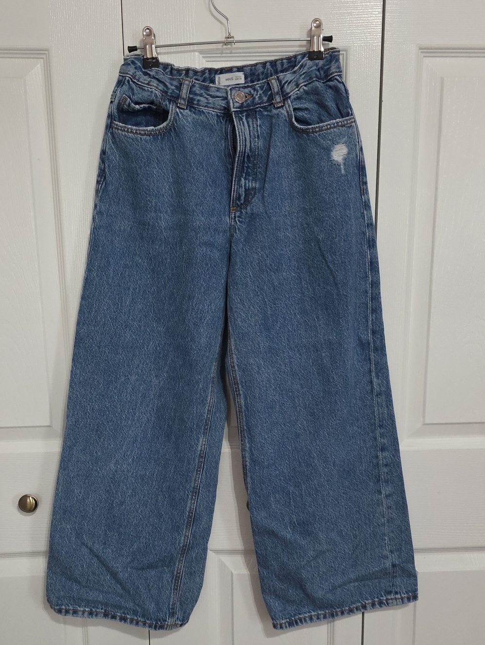 Mango Kids Wide-Leg Blue Jeans